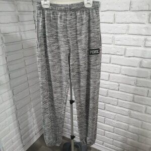 Pink Victoria's Secret Grey & Black Size XS Ladies Elastic & Tie Waist Joggers